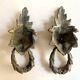 Pair of bronze door knockers - Empire lion head handles