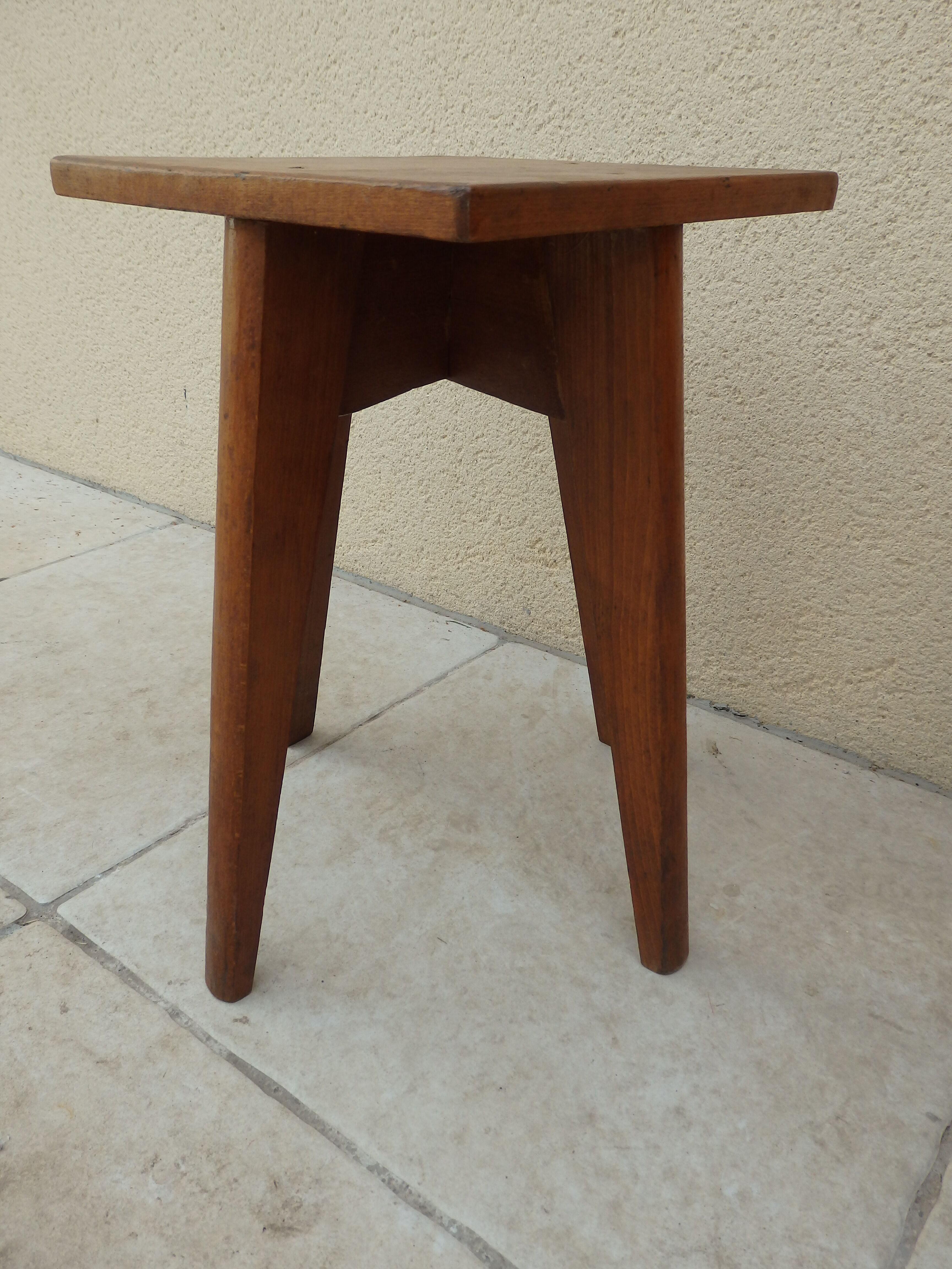 Tabouret bois vintage année 50 reconstruction design