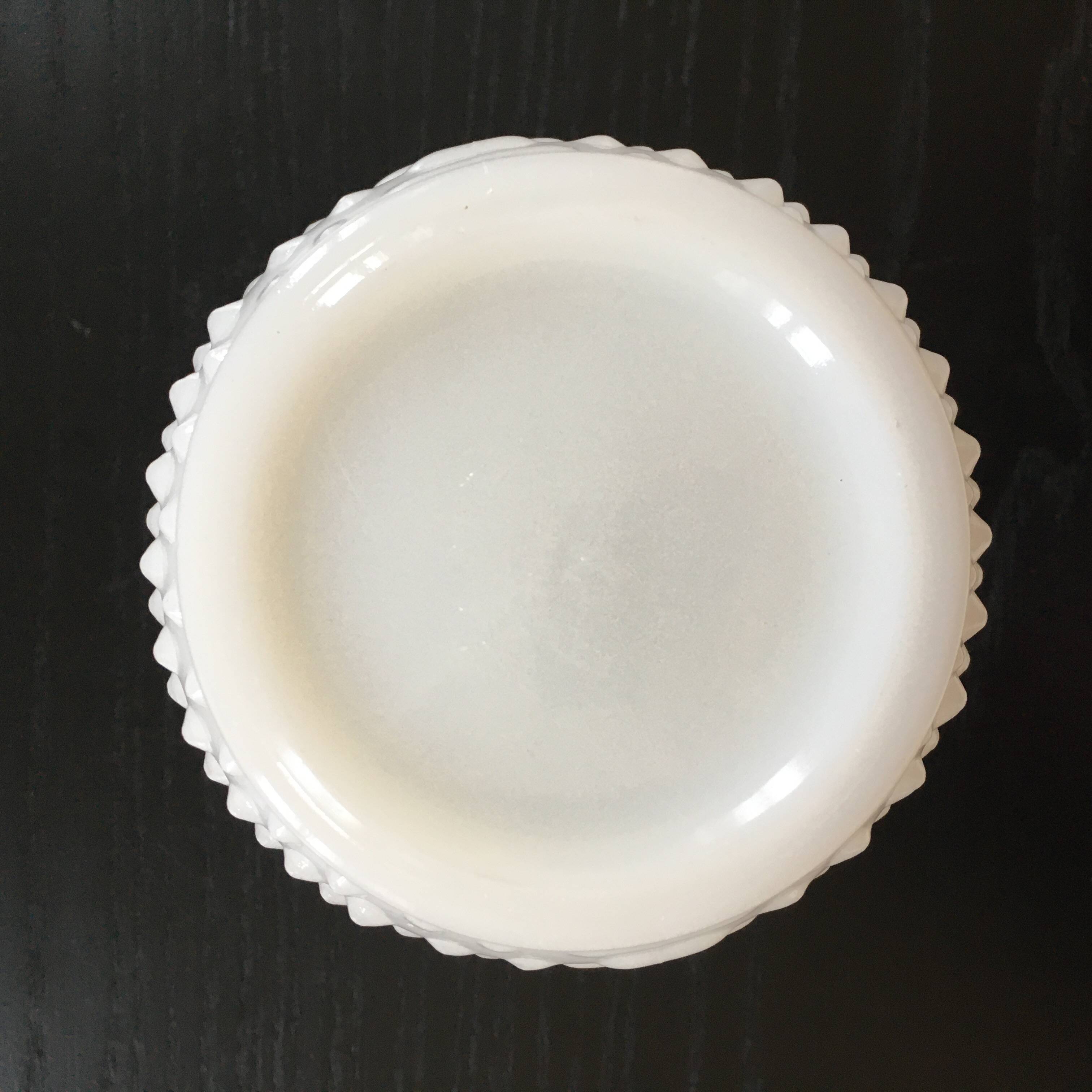 White opaline flowerpot