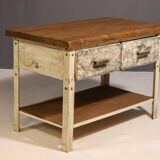 Table de cuisine industrielle en fer des années 1950, Tchécoslovaquie