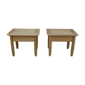 Pair of elm bedside tables with drawers 1970