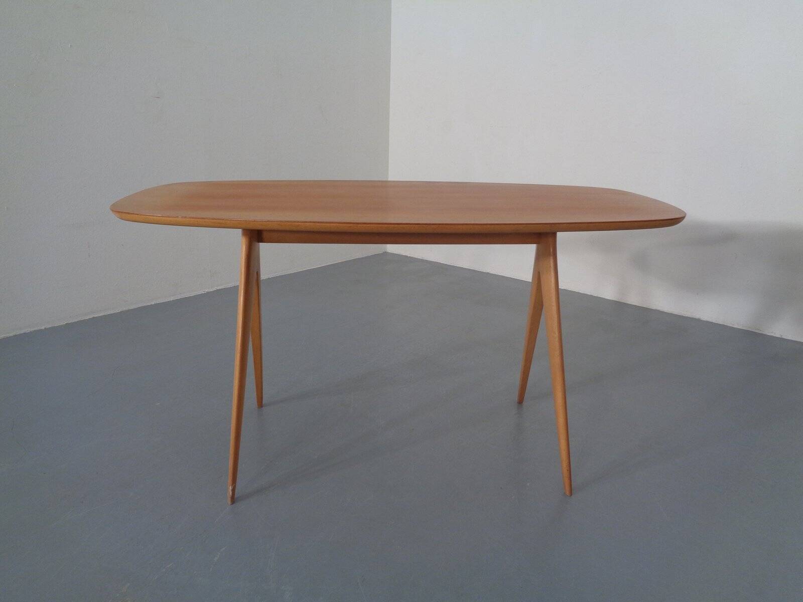 Italian Beech Side Table, 1960s