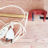 Red screw-on desk lamp