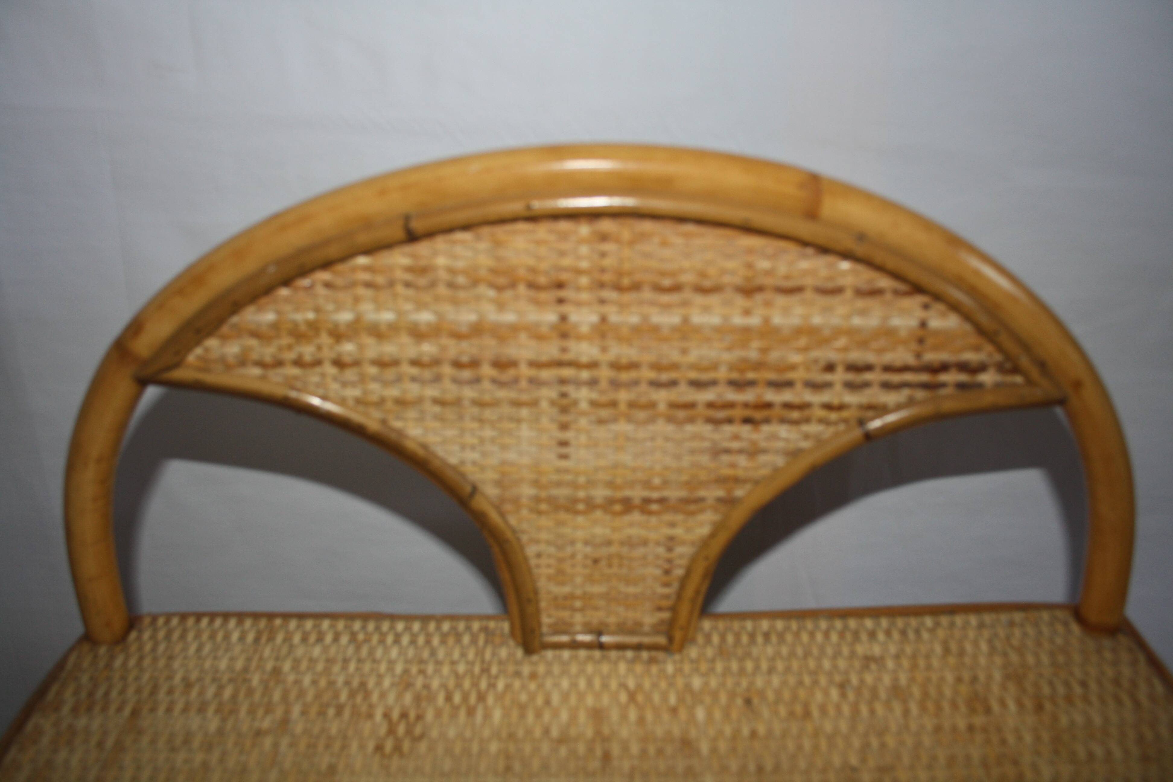 Rattan bedside table with drawer