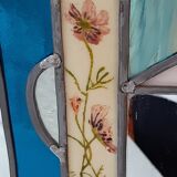 Miroir en vitrail technique au plomb peint à la main