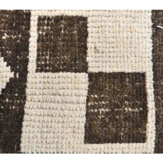Vintage Geometric Turkish Oushak Hand-Knotted Runner 88x320