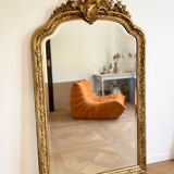 Large old Louis-Philippe shell mirror 165x97 cm