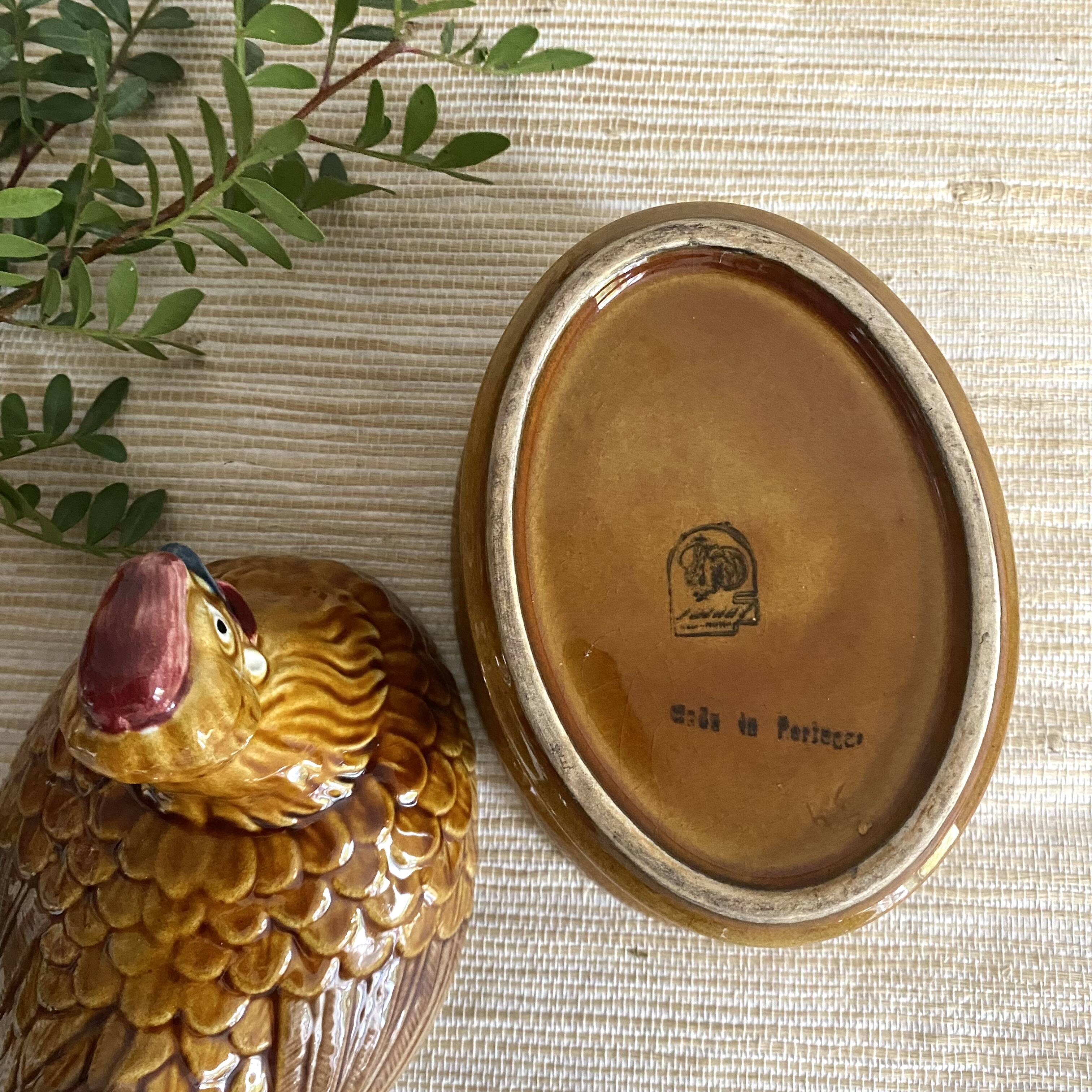 Ceramic hen, vintage zoomorphic terrine