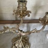 Old gilded bronze candlestick