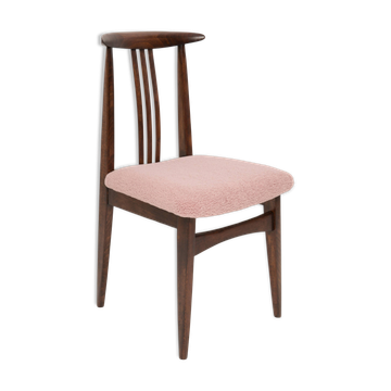 Blush Pink Bouclé Chair, Mid-Century Modern, designed by Mr. Zielinski, Europe, 1960s