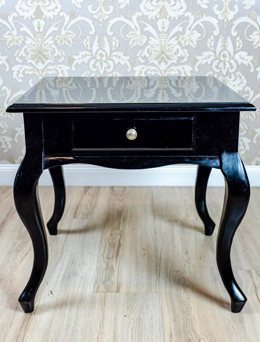 20th Century Black Side Table-Nightstand, 1950s