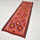 Vintage Orange & Blue Tribal Kilim Runner Rug, 95x320Cm