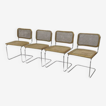 Ensemble de 4 chaises modèle Cesca B32 conçu par Marcel Breuer design