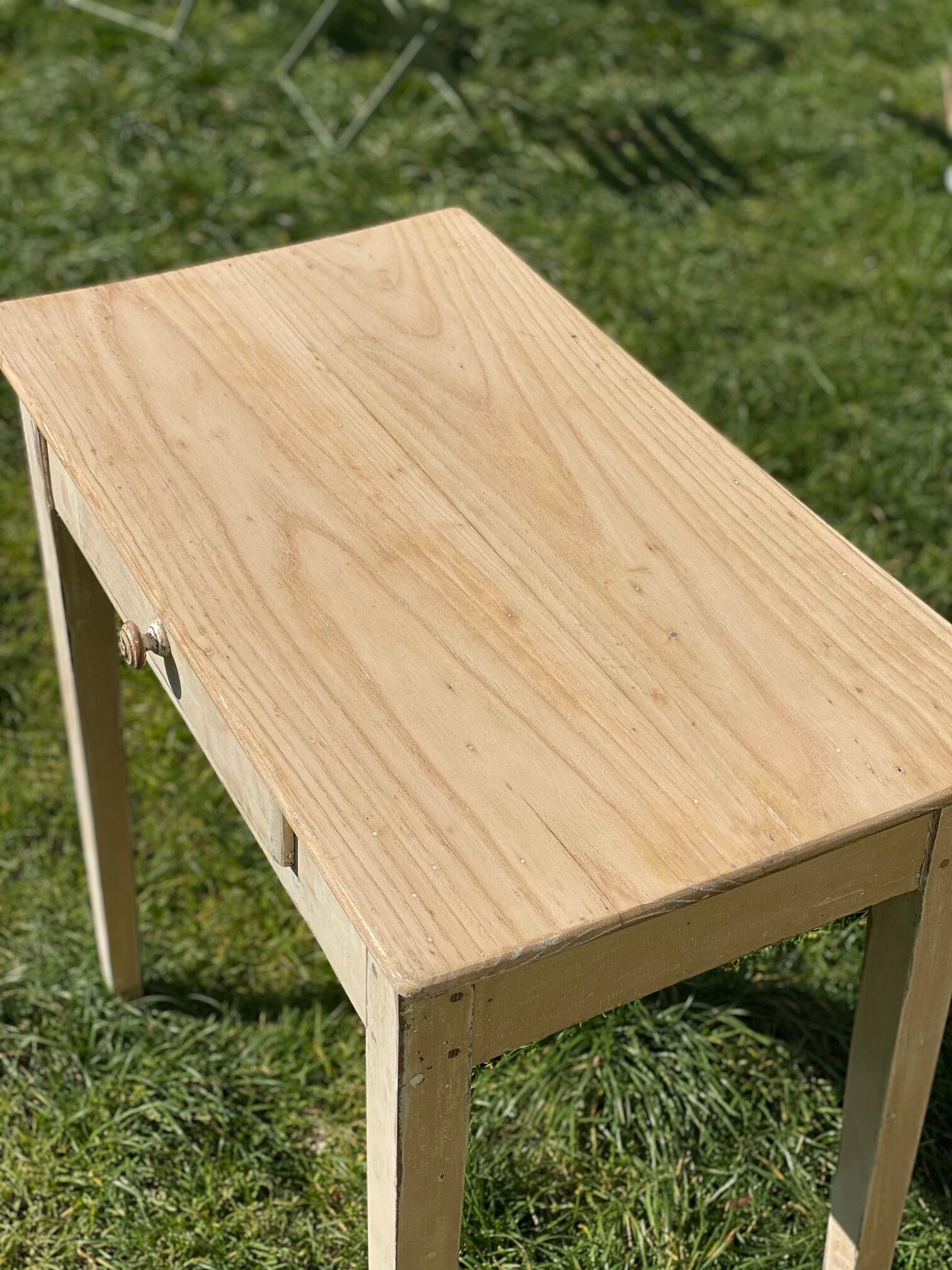 Side table in patinated wood