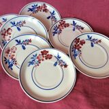 Set of 7 porcelain dessert plates