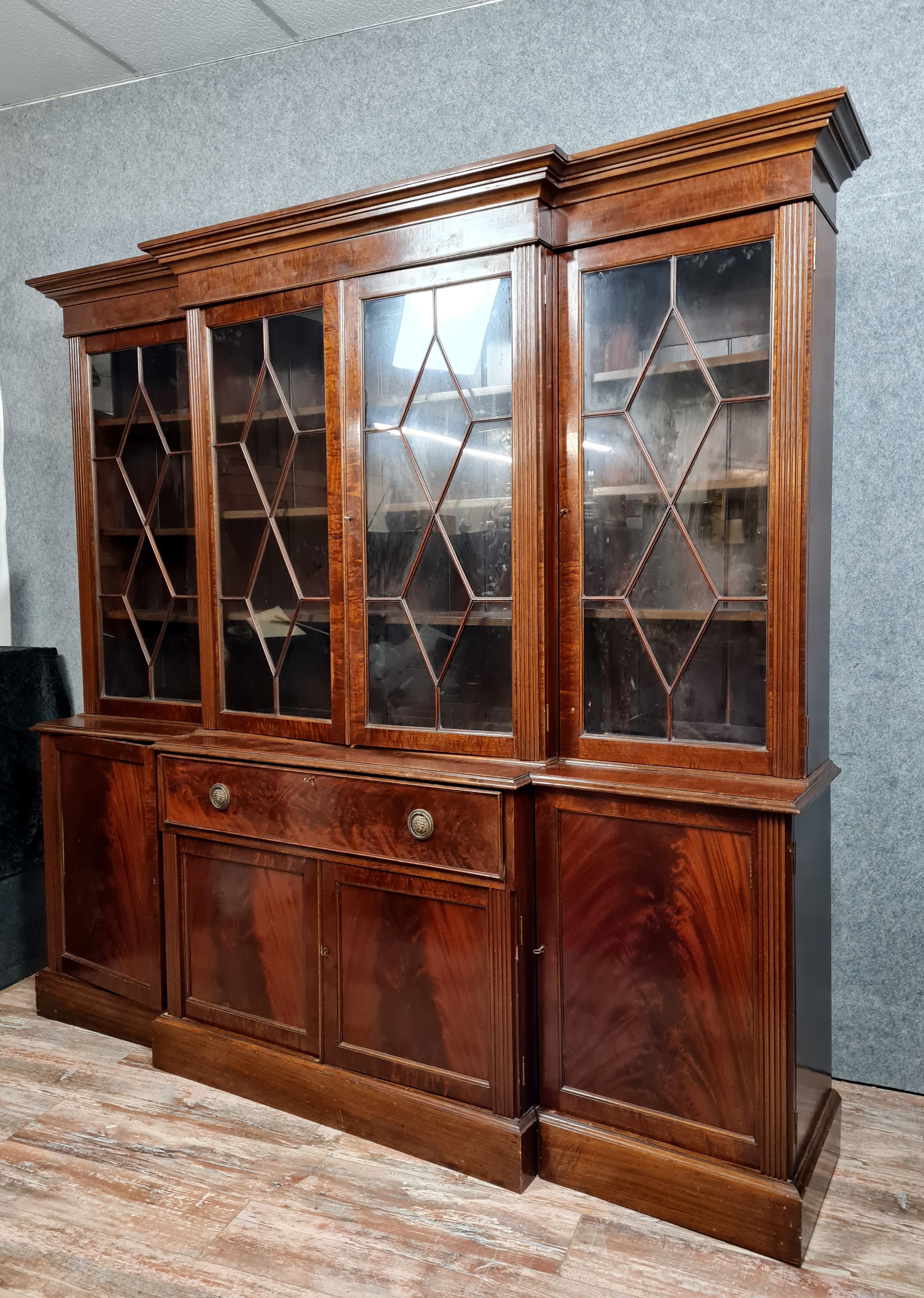 Very Important library secretary a ressaut napoleon III era in mahogany around 1850