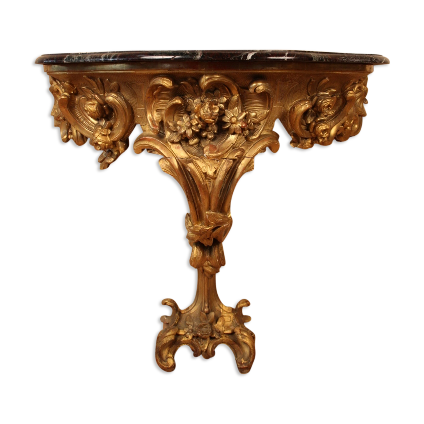 19th century golden wood console