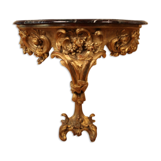 19th century golden wood console