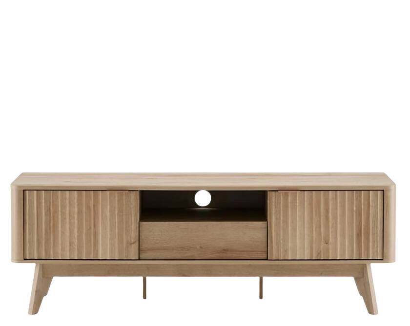 Mid-Century Modern Sideboard with Waveform Panel for TVs up to 50 Inch, Storage Sideboard
