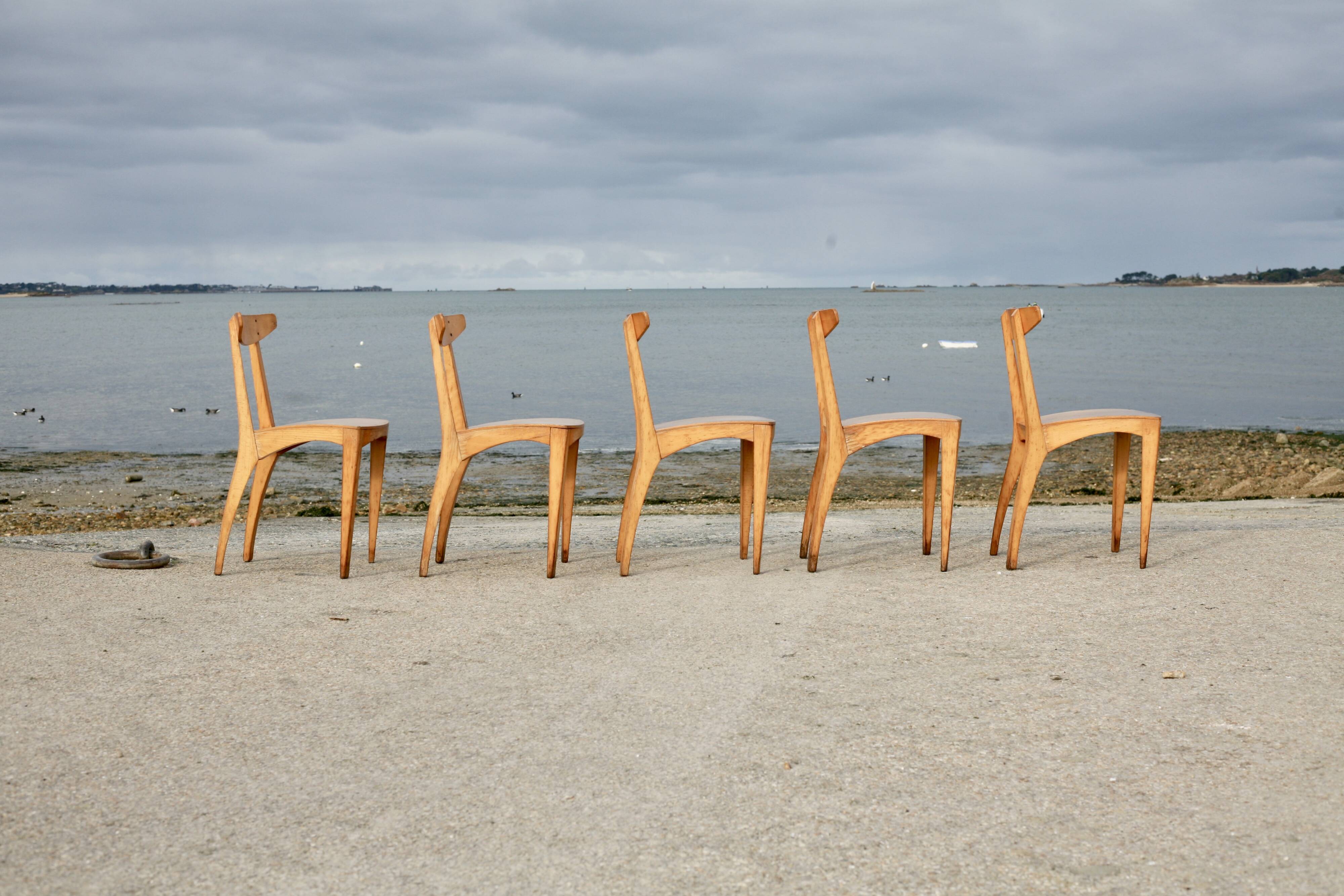 5 chairs by Thibault Desombre, 1990