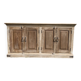 Enfilade basse bois brut , avec 4 portes , récupération de demeure indienne