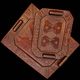 Lot of 2 leather trays