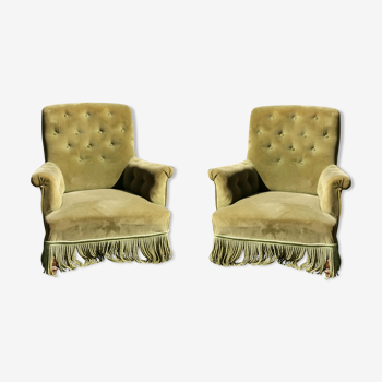 Pair of velvet armchairs
