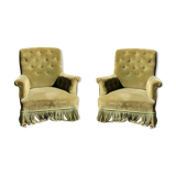 Pair of velvet armchairs