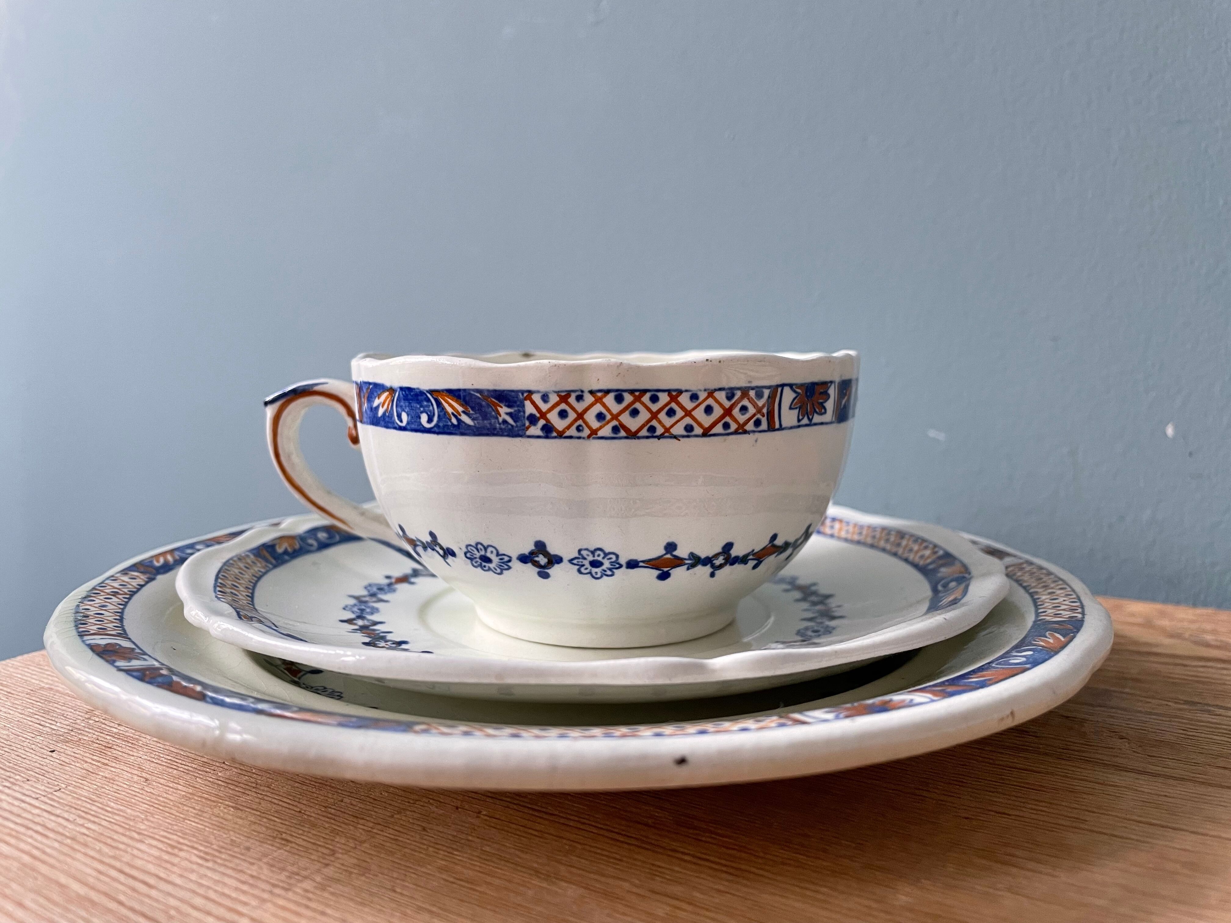 Coffee service Émile Bourgeois Grand Dépôt, décor Rouen XIXth