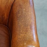 Set of 2 club chairs made of sheepskin leather