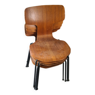 Lot de 4 chaises d'Arne Jacobsen, modèle hammer 3103