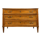 Louis XVI period mahogany and copper reed chest of drawers circa 1780