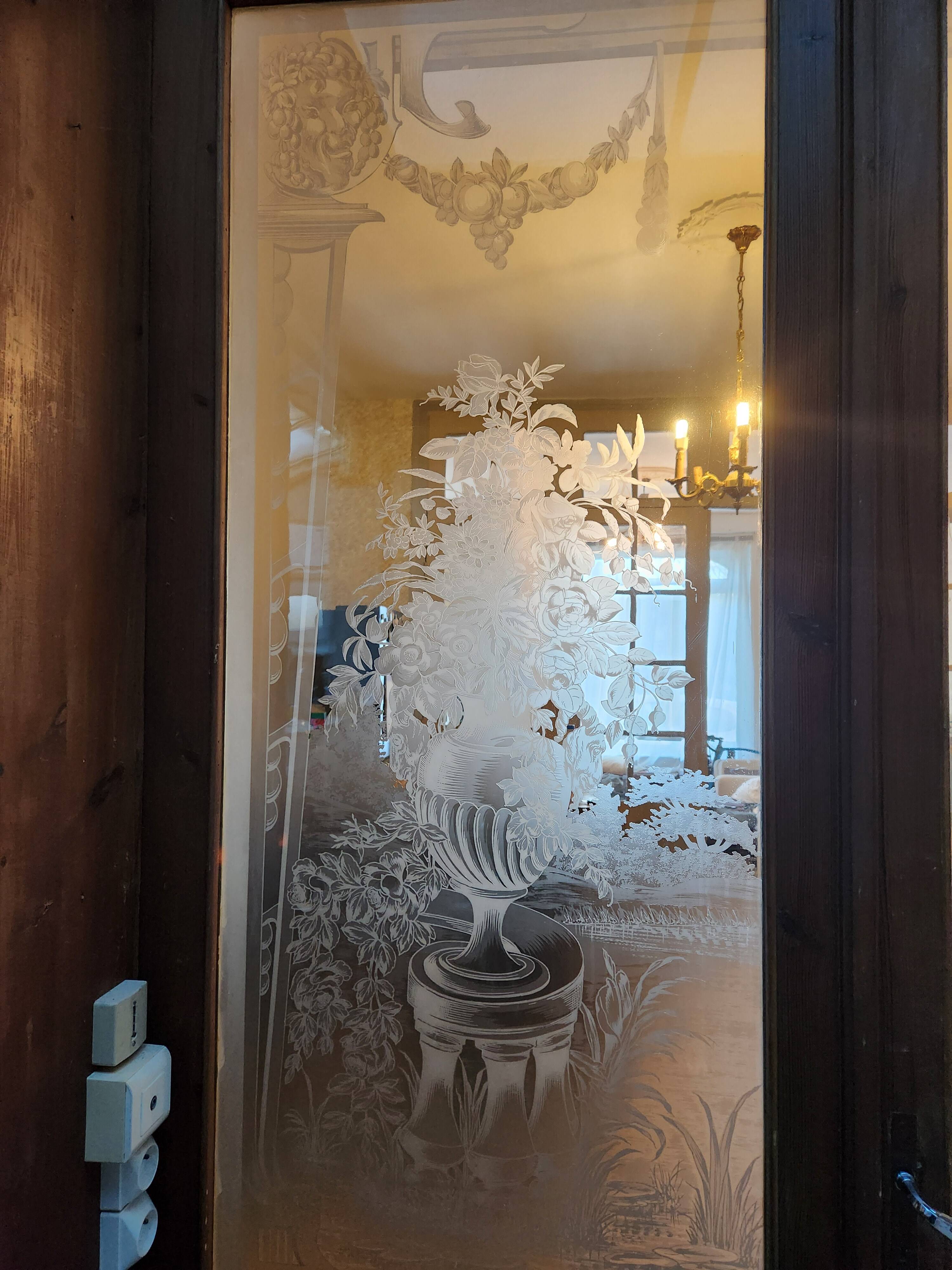 3 glass partition doors with screen printing