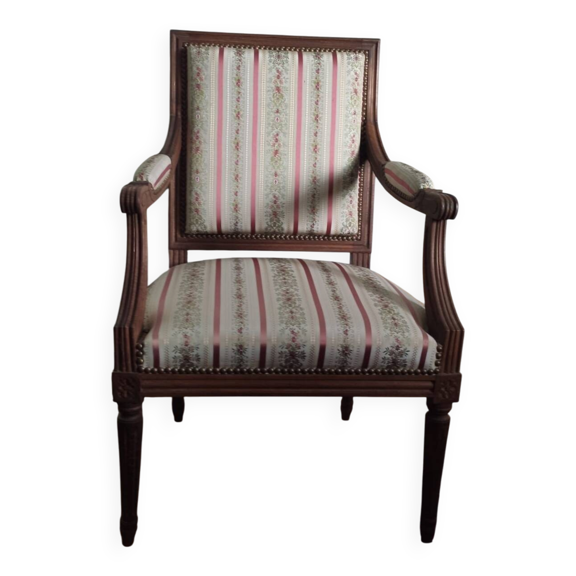 Square-backed armchair in Louis XVI style – Very good condition