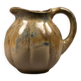“Melon” shape flamed enameled stoneware pitcher