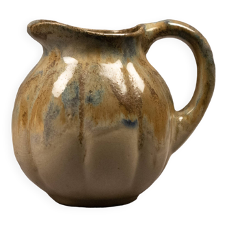 “Melon” shape flamed enameled stoneware pitcher