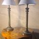 paire de lampes de chevet acier patiné 47x20 elec ok abat jour neuf tres be