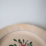 Set of 6 digoin sarreguemines dessert plates with pink flowers