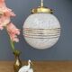 Vintage white Clichy glass globe pendant light