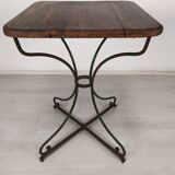 Garden pedestal table metal wood
