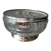 Crystal salad bowl cut and strapping and foot in solid silver poincon minerva