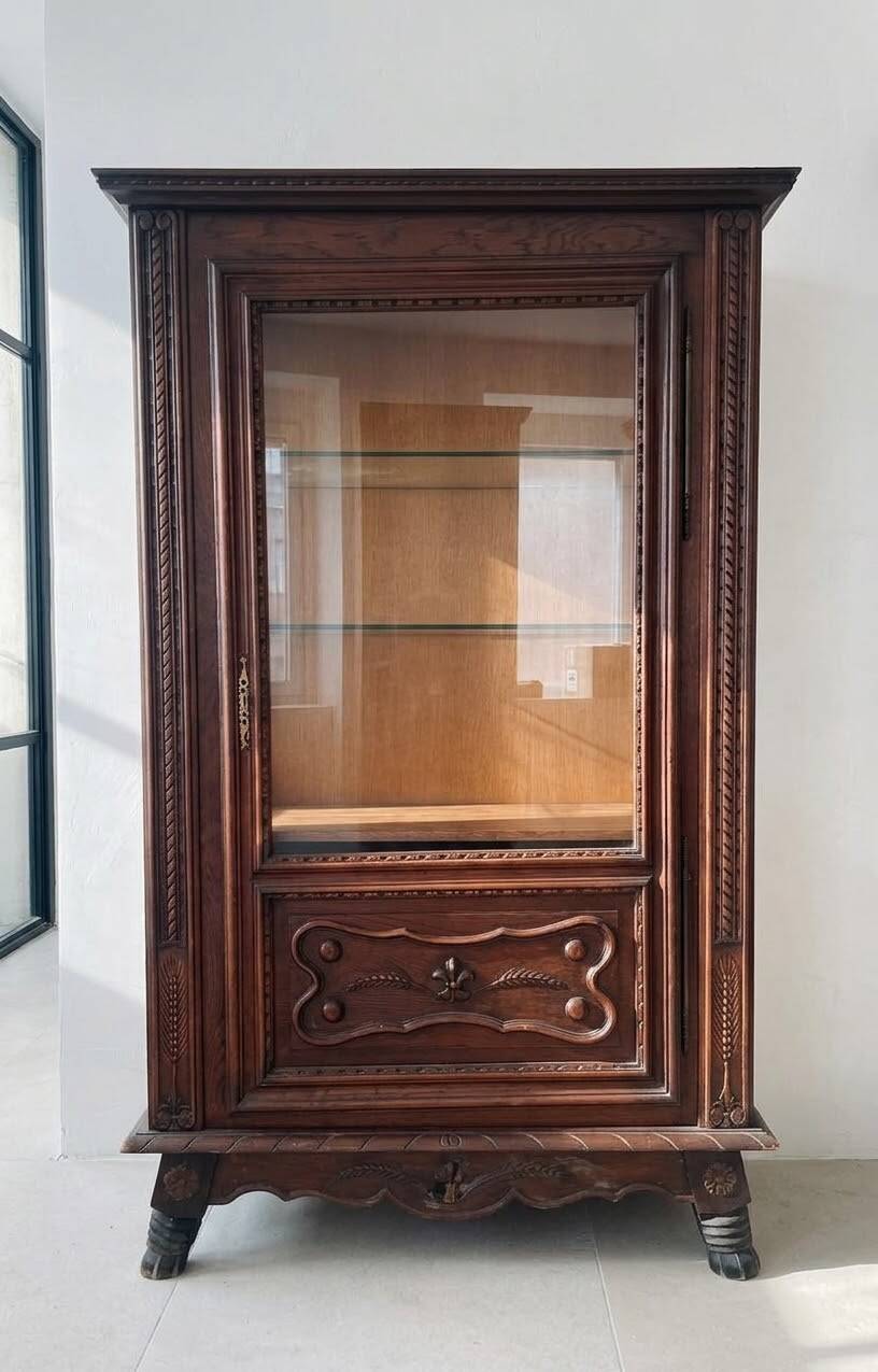 Antique wooden display cabinet
