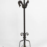 Lampadaire au coq en fer forgé par Jean Touret pour les Ateliers Marolles, circa 1950