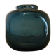 Blue glass vase, signed Morin, Dieulefit