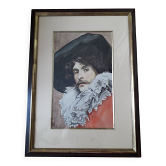 Old portrait painting signed