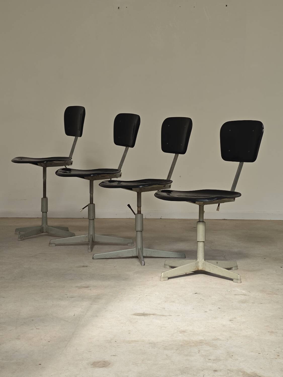 1 adjustable industrial chair metal Czechoslovakia 1960