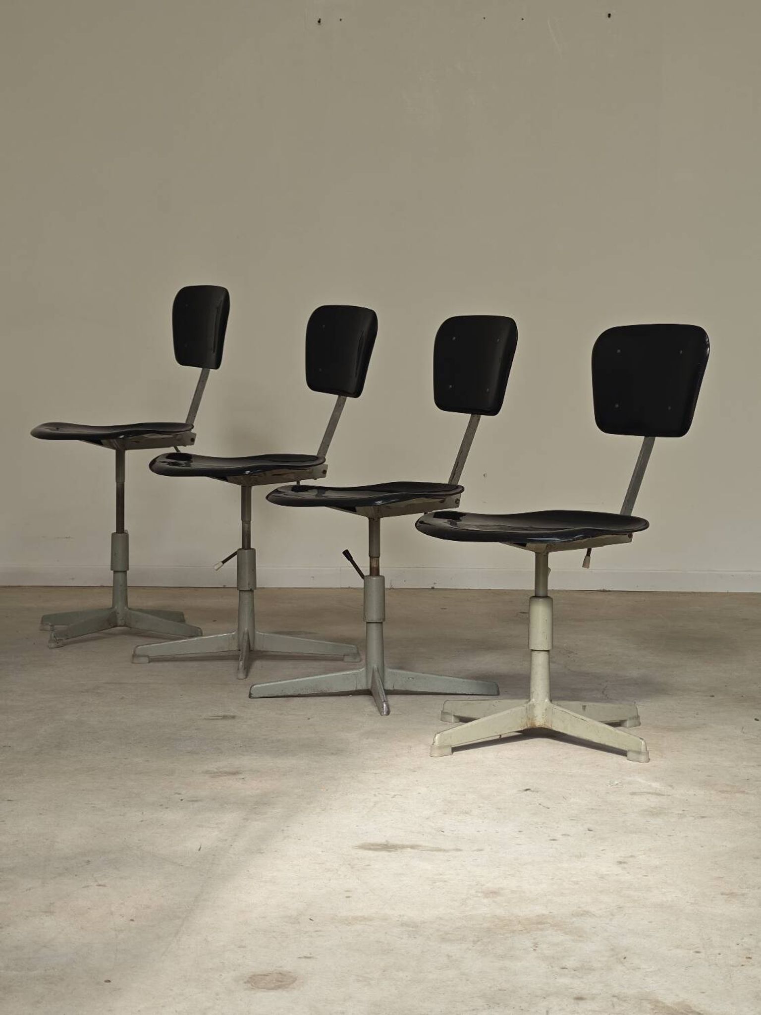 1 adjustable industrial chair metal Czechoslovakia 1960