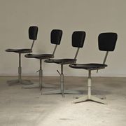 1 adjustable industrial chair metal Czechoslovakia 1960