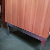 Solid wood chest of drawers with chrome legs from the 1970s.