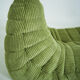 Togo Armchair and Pouf in Fresh green Corduroy